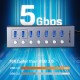 CABLETIME USB hub CT-HUBU7-AG, 7x θυρών, 5Gbps, USB σύνδεση, 1m, γκρι