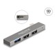 DELOCK USB hub 64274, 3x θυρών, 10Gbps, USB-C σύνδεση, γκρι