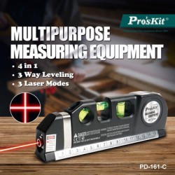 PROSKIT γραμμικό αλφάδι laser PD-161-C με κόκκινη δέσμη, μετροταινία