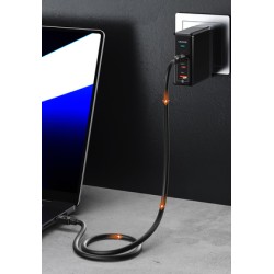 USAMS καλώδιο USB-C σε USB-C US-SJ684, 100W, 480Mbps, 1.2m, μαύρο