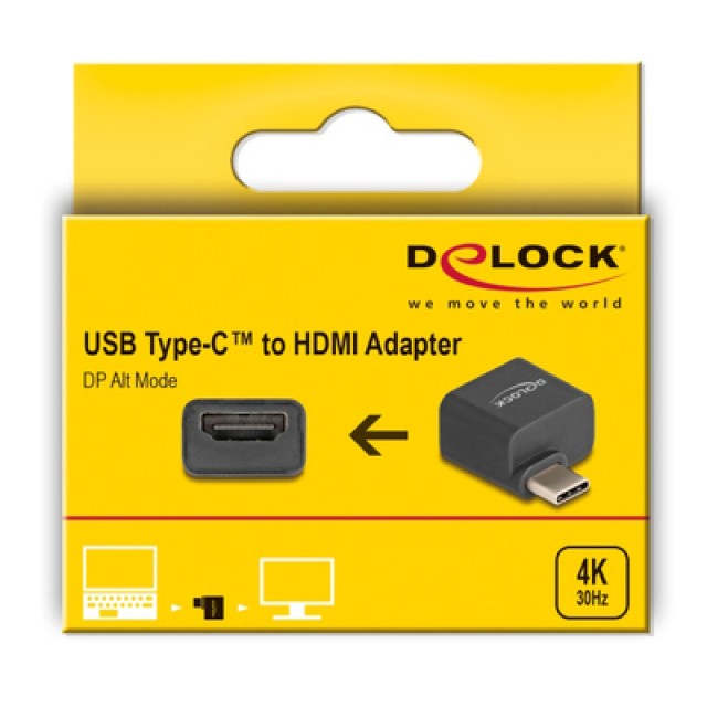 DELOCK αντάπτορας USB-C σε HDMI 64256, 4K/30Hz, μαύρος