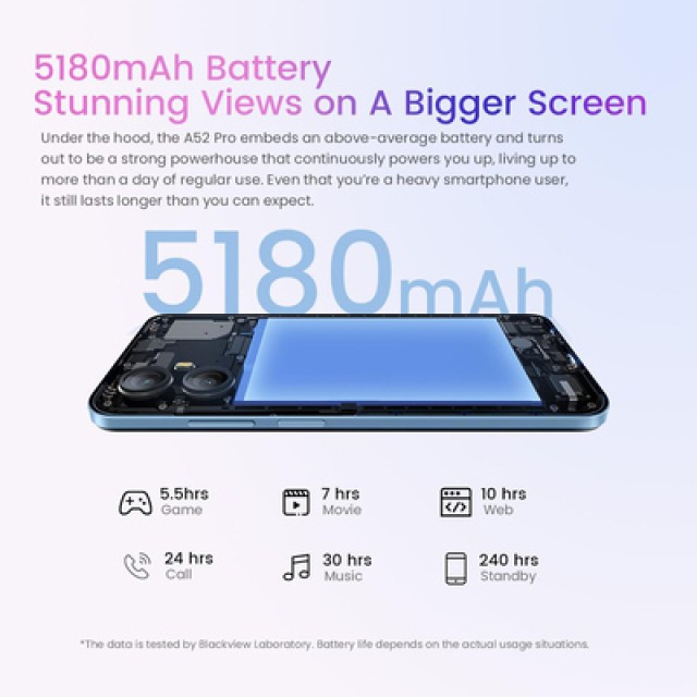 BLACKVIEW smartphone A52 Pro, 6.5", 6/128GB, 5180mAh, Android 13, μπλε