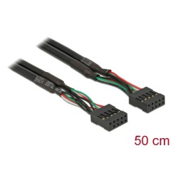 DELOCK καλώδιο USB 2.0 10-pin 2.54mm 82437, 480 Mbps, 50cm