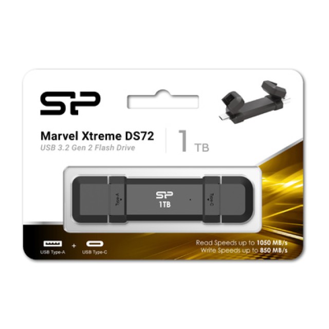 SILICON POWER εξωτερικός SSD Marvel Xtreme DS72, USB-C/USB 3.2, 1TB, μαύρο