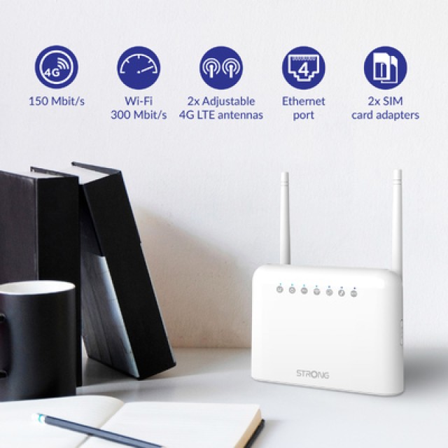 STRONG router 4GROUTER350, 4G LTE 150Mbps, WiFi 300Mbps, LAN 100Mbps