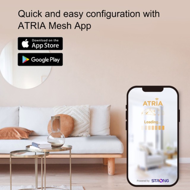 STRONG WiFi Mesh Home Kit ATRIA 2100, 2100Mbps Dual Band, 2τμχ