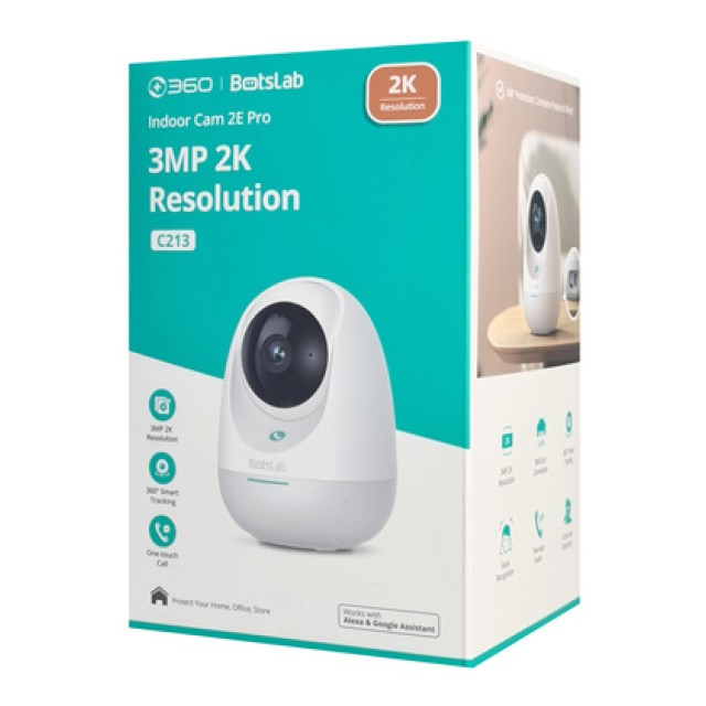 BOTSLAB smart κάμερα C213, 3MP/2K, WiFi & LAN, 360° PTZ, SD