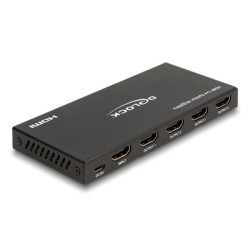 DELOCK HDMI splitter 18652 με downscaler πλήκτρο, 4 σε 1, 4K/60Hz, μαύρο