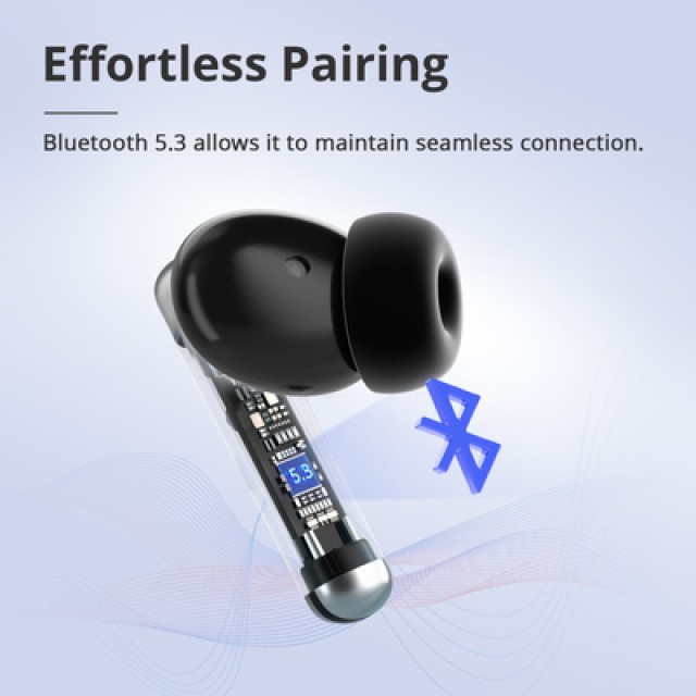 TRONSMART earphones με θήκη φόρτισης Sounfii R4, TWS, ENC, 12mm, μαύρο