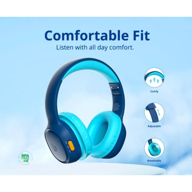 TRONSMART headphones για παιδιά KH02, ασύρματα & ενσύρματα, μπλε