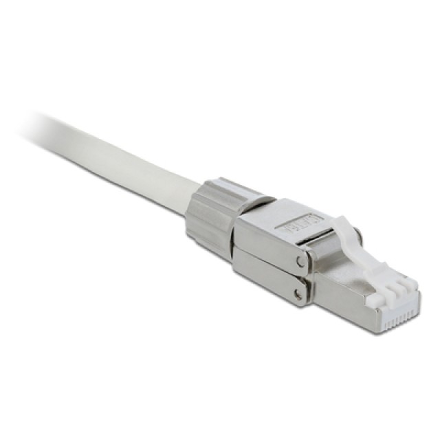 DELOCK βύσμα RJ45 CAT 6A STP 86477, tool-free, ασημί