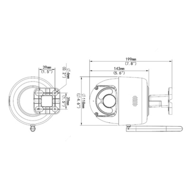 UNIARCH smart κάμερα UHO-P1A-M3F4D, 3MP, WiFi, PTZ, SD