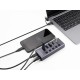 DELOCK USB hub 64248 με διακόπτες, 5x θυρών, 5Gbps, USB/USB-C σύνδεση, γκρι