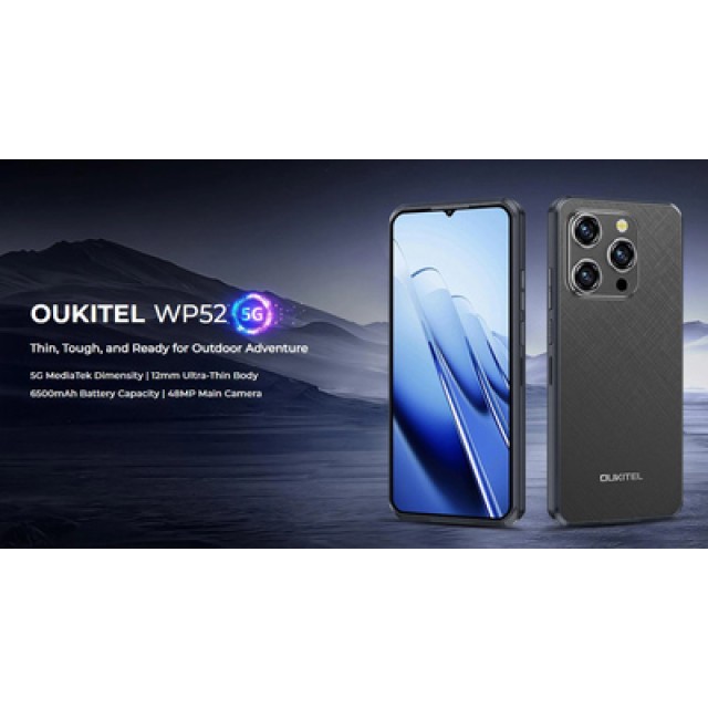 OUKITEL smartphone WP52, 6.6", 4/256GB, 5G, IP68/IP69K, 6500mAh, μαύρο