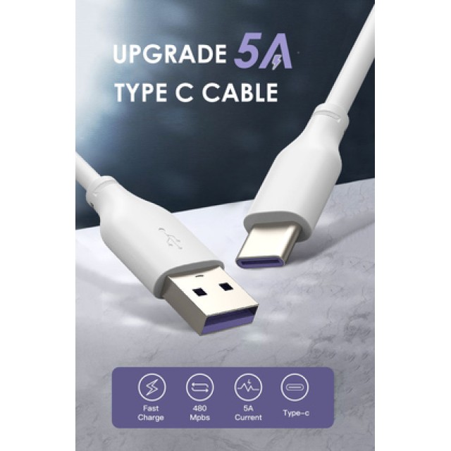 CABLETIME καλώδιο USB-C σε USB CT-U325A, 25W, 480Mbps, 0.25m, λευκό