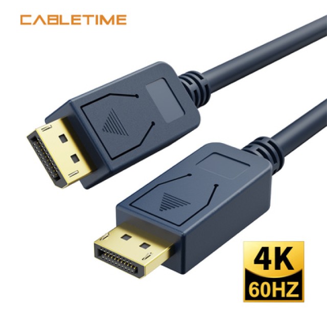 CABLETIME καλώδιο DisplayPort CT-01G, 4K/60Hz, 21.6 Gbps, 1.8m, μπλε