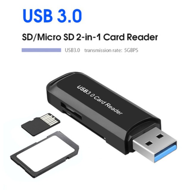 CABLETIME card reader CT-AMCD2-PB για SD & micro SD, USB 3.0, 5Gbps, μαύρο