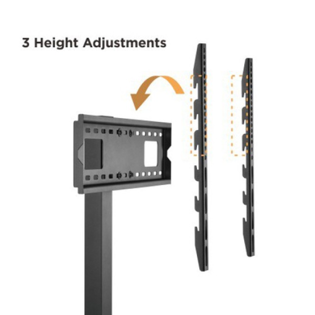 BRATECK βάση δαπέδου FS32-46 για τηλεόραση 37-75" έως 40kg, με ράφι