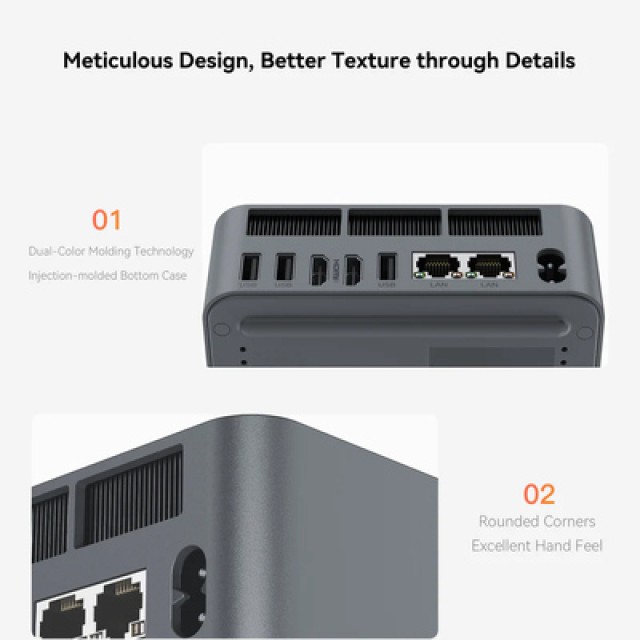 BEELINK mini PC EQR6, AMD 6900HX, AMD 680M, 24GB, 1TB M.2, Windows 11 Pro