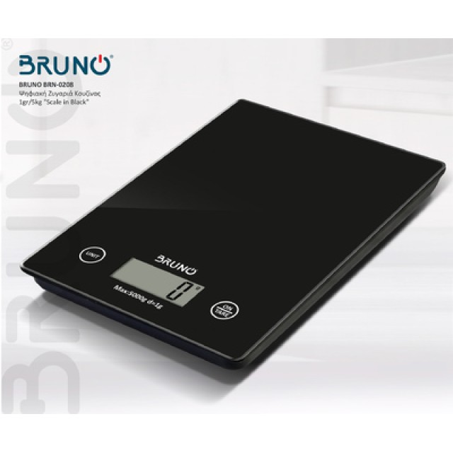 BRUNO BRN-0208 Ψηφιακή Ζυγαριά Κουζίνας 1gr/5kg "Scale in Black" BRUNO BRN-0208 Ψηφιακή Ζυγαριά Κουζίνας 1gr/5kg "Scale in Black"