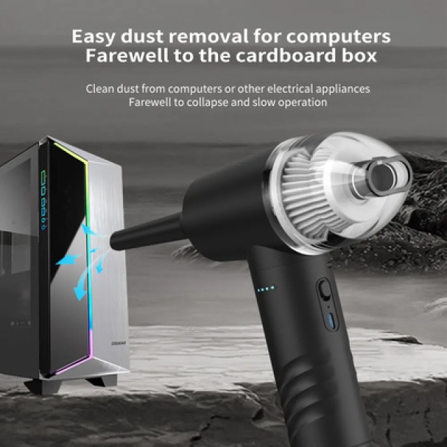 KINZIR 2 σε 1 σκουπάκι χειρός & air duster VC43, 70W, 6000mAh, μαύρο KINZIR 2 σε 1 σκουπάκι χειρός & air duster VC43, 70W, 6000mAh, μαύρο