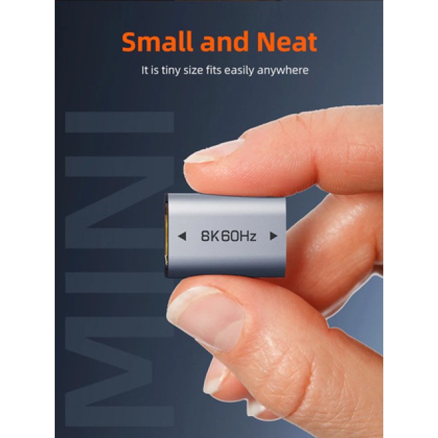 CABLETIME αντάπτορας HDMI CT-HEF8K-AG, 8K/60Hz, 4K/120Hz, 48 Gbps, γκρι