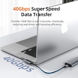 CABLETIME αντάπτορας USB-C CT-OTG41-AG, γωνιακός, USB4, 240W, 40Gbps, 8K, γκρι