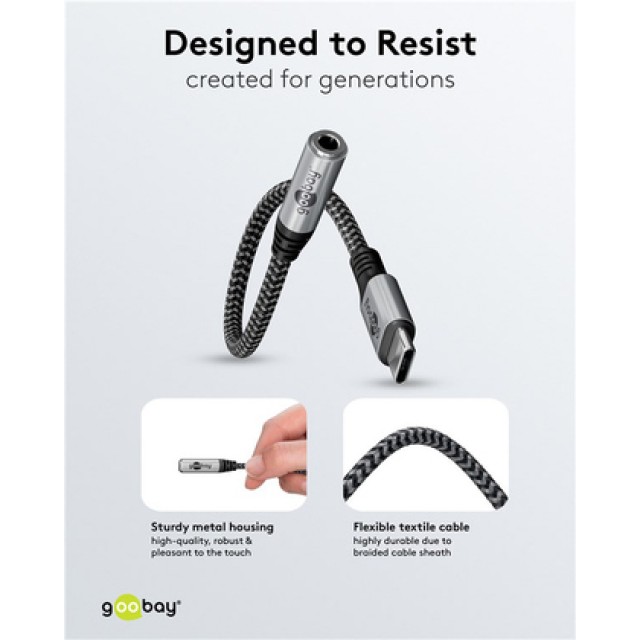GOOBAY αντάπτορας USB-C σε 3.5mm 74056, γκρι