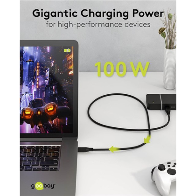 GOOBAY καλώδιο USB-C 74193, USB4, 100W, 40Gbps, 8K/60Hz, 2m, μαύρο GOOBAY καλώδιο USB-C 74193, USB4, 100W, 40Gbps, 8K/60Hz, 2m, μαύρο