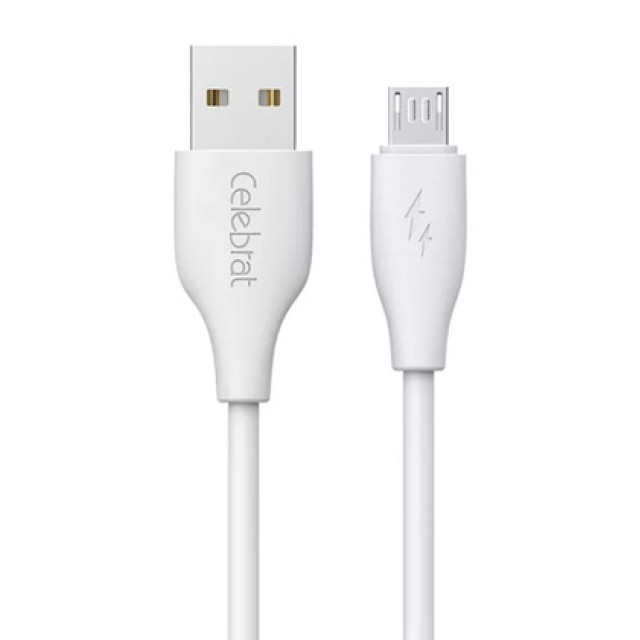 CELEBRAT καλώδιο micro USB σε USB CB-31, 15W, 480Mbps, 1m, λευκό CELEBRAT καλώδιο micro USB σε USB CB-31, 15W, 480Mbps, 1m, λευκό