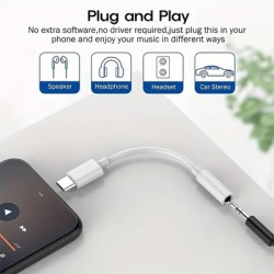 POWERTECH αντάπτορας USB-C σε 3.5mm CAB-UC088, λευκός