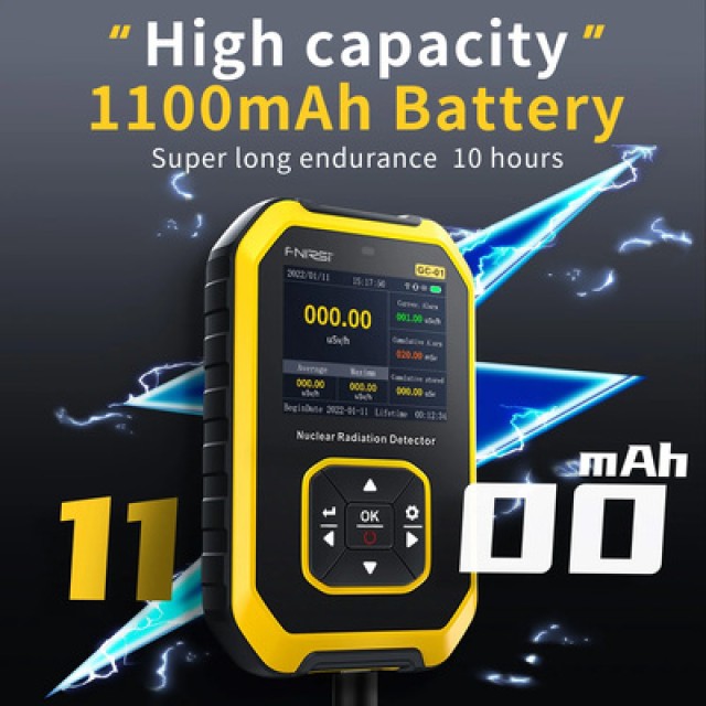 FNIRSI ψηφιακός μετρητής ακτινοβολίας GC-01, β/γ/Χ ακτίνες, επαναφορτιζόμενος FNIRSI ψηφιακός μετρητής ακτινοβολίας GC-01, β/γ/Χ ακτίνες, επαναφορτιζόμενος