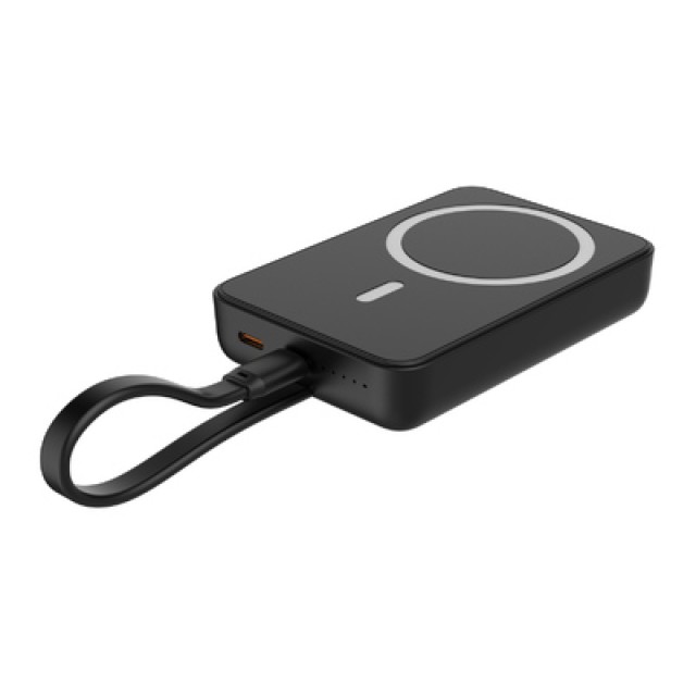 POWERTECH power bank PT-1376 με καλώδιο, 10000mah, magnetic wireless, 20W, μαύρο POWERTECH power bank PT-1376 με καλώδιο, 10000mah, magnetic wireless, 20W, μαύρο