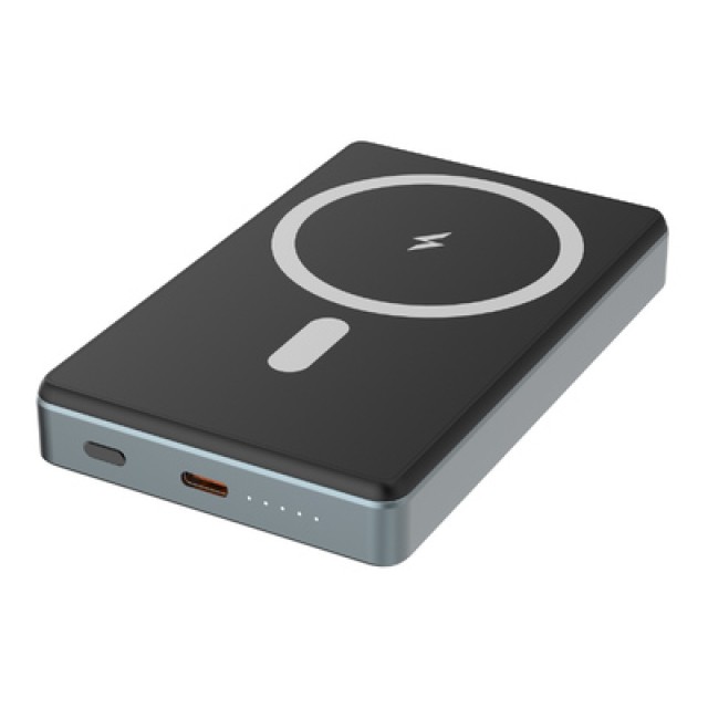 POWERTECH power bank PT-1377, 10000mah, magnetic wireless, 20W, γκρι POWERTECH power bank PT-1377, 10000mah, magnetic wireless, 20W, γκρι
