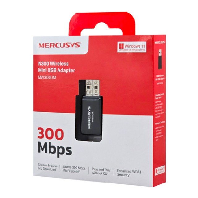 MERCUSYS ασύρματος USB αντάπτορας δικτύου MW300UM, 300Mbps, Ver 4.0 MERCUSYS ασύρματος USB αντάπτορας δικτύου MW300UM, 300Mbps, Ver 4.0