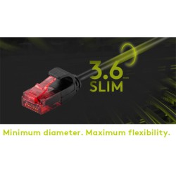 GOOBAY καλώδιο δικτύου 71547, CAT 6 U/UTP, slim, copper, 250MHz, 0.15m, μαύρο