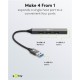 GOOBAY USB hub 74456, 4x θυρών, USB 3.2, 5Gbps, USB σύνδεση, γκρι
