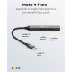 GOOBAY USB hub 74459, 4x θυρών, USB 3.2, 5Gbps, USB-C σύνδεση, γκρι