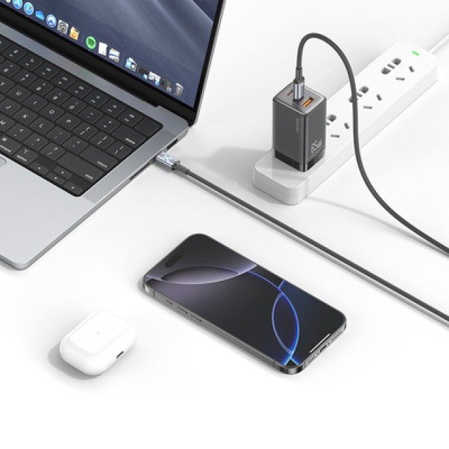 USAMS καλώδιο USB-C SJ752, 60W, 480Mbps, 1.2m, μπεζ