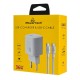 POWERTECH φορτιστής τοίχου PT-1350 με καλώδιο, USB-C, 36W, GaN, λευκός POWERTECH φορτιστής τοίχου PT-1350 με καλώδιο, USB-C, 36W, GaN, λευκός