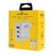 POWERTECH φορτιστής τοίχου PT-1378 με καλώδιο, USB/2x USB-C, 65W, GaN, λευκός POWERTECH φορτιστής τοίχου PT-1378 με καλώδιο, USB/2x USB-C, 65W, GaN, λευκός