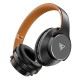 DOQAUS headphones DESIGN 1, ασύρματα & ενσύρματα, Φ40mm, 600mAh, μαύρα/καφέ DOQAUS headphones DESIGN 1, ασύρματα & ενσύρματα, Φ40mm, 600mAh, μαύρα/καφέ