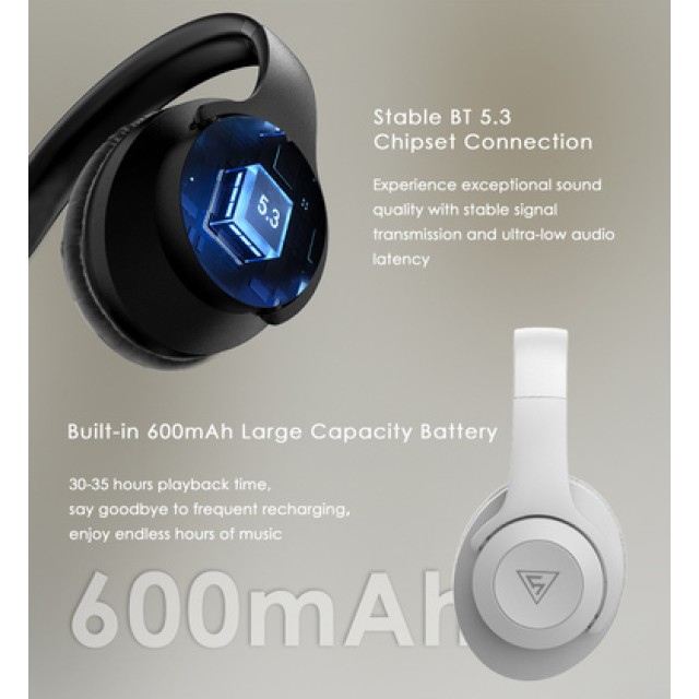 DOQAUS headphones DESIGN 2, ασύρματα & ενσύρματα, Φ40mm, 600mAh, μαύρα DOQAUS headphones DESIGN 2, ασύρματα & ενσύρματα, Φ40mm, 600mAh, μαύρα