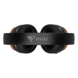DOQAUS headphones DESIGN 3, ασύρματα & ενσύρματα, Φ40mm, 600mAh, μαύρα/καφέ