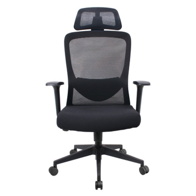 POWERTECH καρέκλα γραφείου PT-1390 με μπράτσα και ανάκλιση, ρυθμιζόμενο ύψος, μαύρη