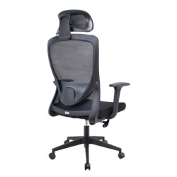 POWERTECH καρέκλα γραφείου PT-1390 με μπράτσα και ανάκλιση, ρυθμιζόμενο ύψος, μαύρη