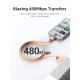 CABLETIME καλώδιο USB-C CT-CM60-PBW, 60W PD, 480Mbps, 1m, μαύρο