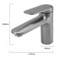 BRUNO μπαταρία νιπτήρα M11570-235C, αναμεικτική, ασημί BRUNO μπαταρία νιπτήρα M11570-235C, αναμεικτική, ασημί