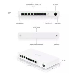 UBIQUITI router UISP-R, 8x Gigabit Ethernet Θύρες, 1000Mbps, PoE 30W