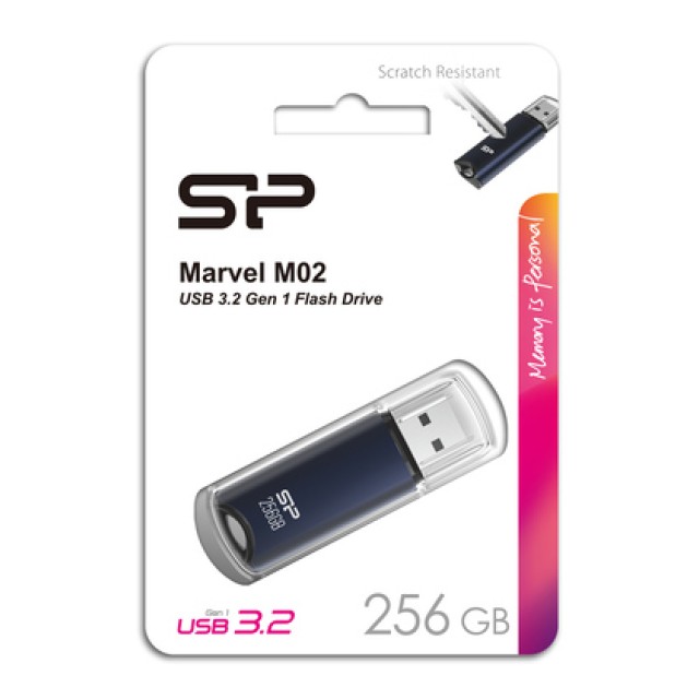 SILICON POWER USB Flash Drive Marvel M02, 256GB, USB 3.2, μπλε